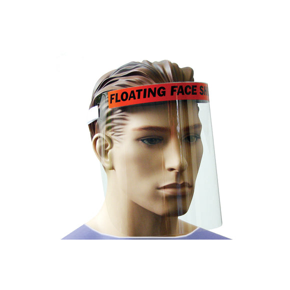 072911	Disposable Floating Face Shield with ID- All clear packaging removed. 100/Case