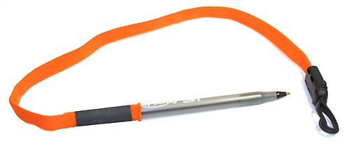 Pen & Pencil Lanyard for binders/clipboards Orange heat shrink style (100/Pkg.) BNCLP1OR
