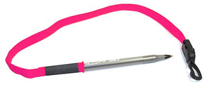 Pen & Pencil Lanyard for binders/clipboards Pink heat shrink style (100/Pkg.) BNCLP1PK