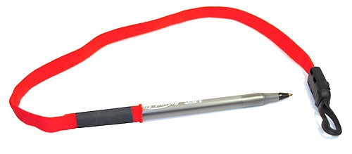 Pen & Pencil Lanyard for binders/clipboards Red heat shrink style (100/Pkg.) BNCLP1RD