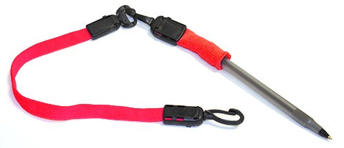 Pen & Pencil Lanyards for binders/clipboards - easy insertion style 100/pkg. Red BNCLP2RD