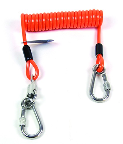 Red Wired Coil lanyard with 14 inch leg 10/pkg. CC2956WR14LRD