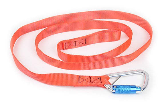 Orange 72 inch web lanyard with triple action lock and loop 40 lb tool limit L72403TLP