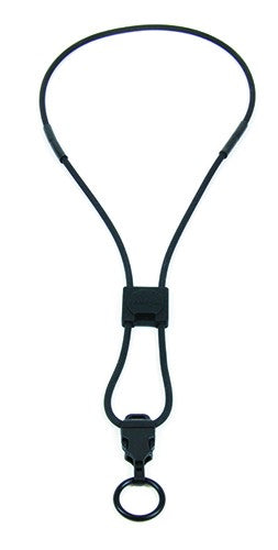 NL24RSCLSMBK	Black Rubber Neck Lanyard with Retention Slider & small Badge Strap