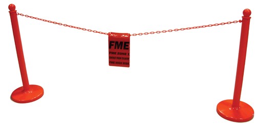 TFI96422 Poste naranja con rayas blancas de 2,5